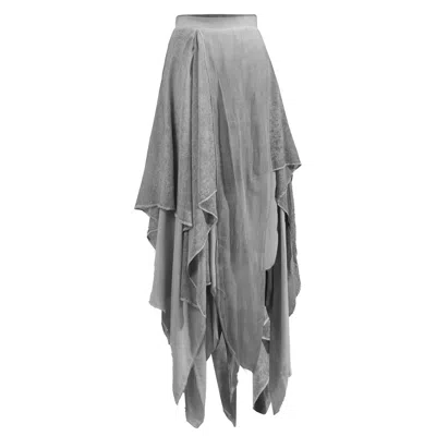 Zhenabia Women's Grey / Neutrals Bia Skirt Light Gray - Boho Maxi Skirt