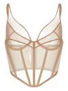 Zhilyova Asteria Mesh Panel Corset In Neutral