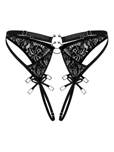 Zhilyova Aurora Lace Ring Briefs In Black
