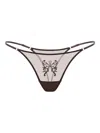 Zhilyova Butterfly Gravity Butterfly Embroidered G-string In Brown
