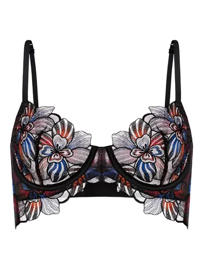 Zhilyova Floral Embroidered Bra In Multi