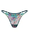 Zhilyova Floral Embroidered G-string In Multi