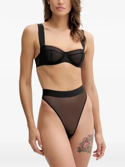Zhilyova Lettering-strap Bra In Black