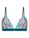 Zhilyova Maris Floral-embroidered Triangle Bralette In Multi
