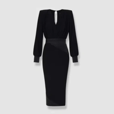Pre-owned Zhivago $575  Women Black Lover Man V-neck Keyhole Back Cocktail Dress Size 2
