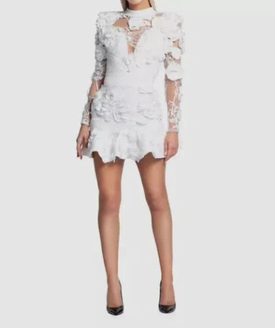 Pre-owned Zhivago $725  Women's White Floral Battle Lines Cutout Vendetta Dress Size 2