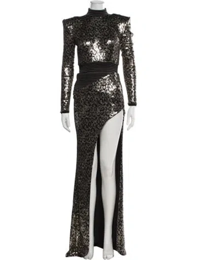 Pre-owned Zhivago Animal Print Long Dress W/ Tags In Gold