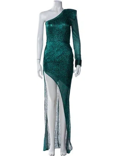 Pre-owned Zhivago Animal Print Long Dress W/ Tags In Green