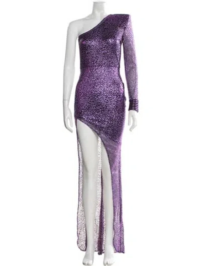 Pre-owned Zhivago Animal Print Long Dress W/ Tags In Purple
