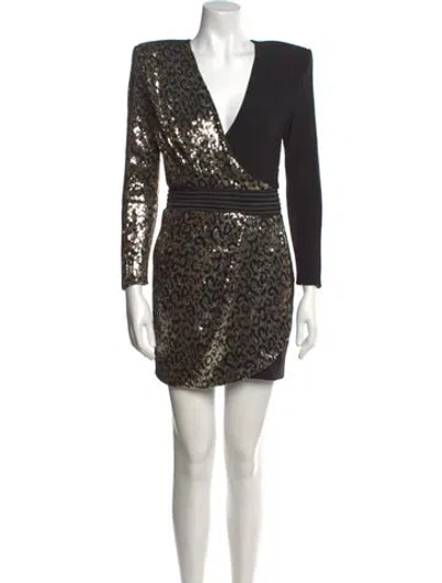 Pre-owned Zhivago Animal Print Mini Dress In Black