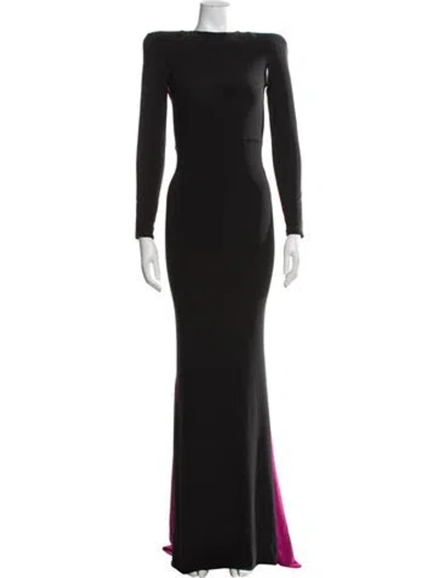 Pre-owned Zhivago Bateau Neckline Long Dress W/ Tags In Black