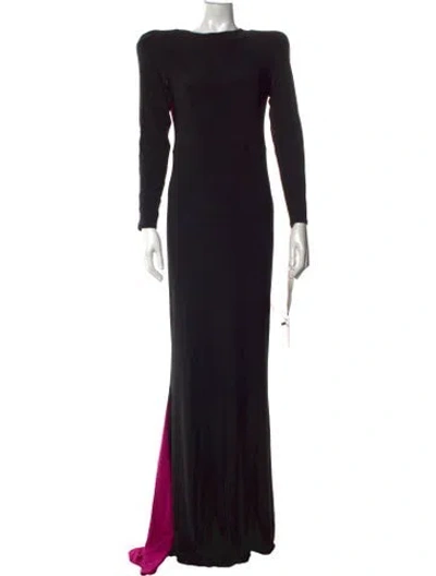 Pre-owned Zhivago Bateau Neckline Long Dress W/ Tags In Black