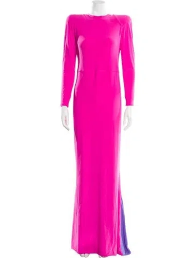 Pre-owned Zhivago Bateau Neckline Long Dress W/ Tags In Pink/purple