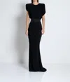 Zhivago Bond Gown Maxi Dress In Black And Gold Zipper