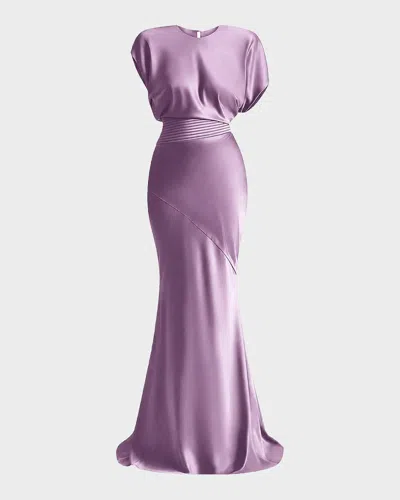 Zhivago Bond Satin Mermaid Gown In Purple