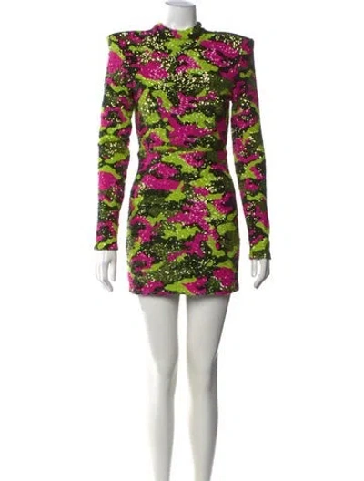Pre-owned Zhivago Camouflage Print Mini Dress W/ Tags In Green