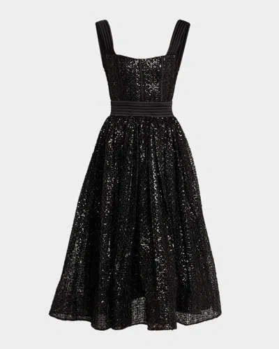 Zhivago Charlotte Sequined Midi Dress In Black