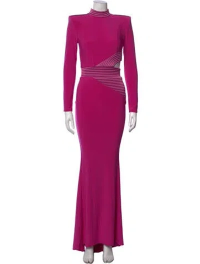 Pre-owned Zhivago Colorblock Pattern Long Dress In Purple