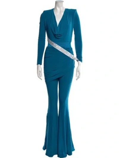 Pre-owned Zhivago Cowl Neck Jumpsuit W/ Tags In Blue