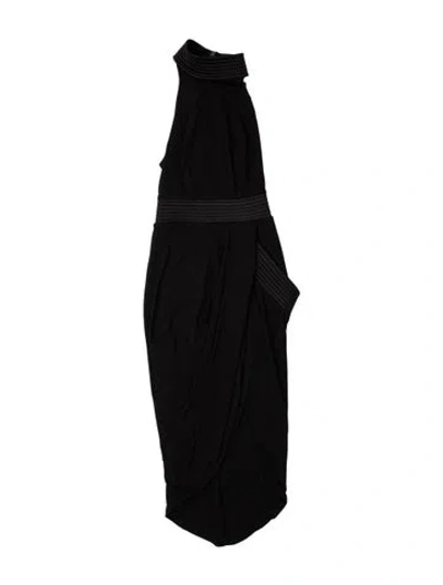 Pre-owned Zhivago Cowl Neck Midi Length Dress In Black