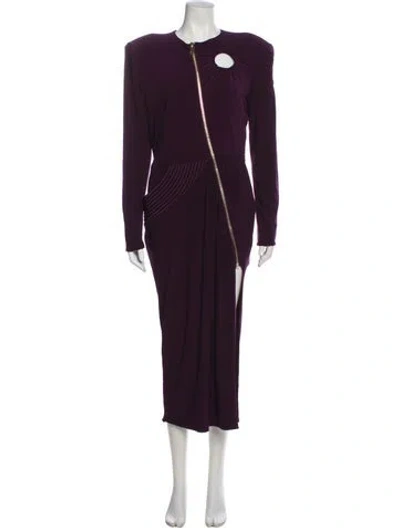 Pre-owned Zhivago Crew Neck Long Dress In Purple