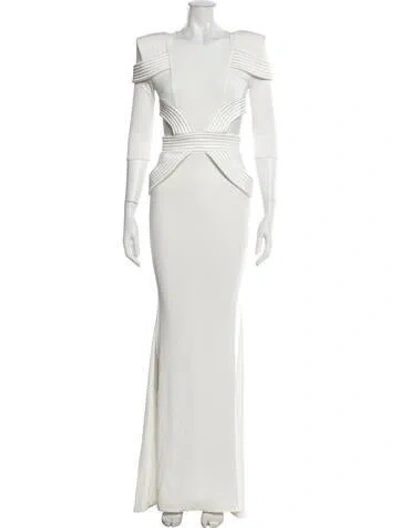 Pre-owned Zhivago Crew Neck Long Dress W/ Tags In Neutrals/white
