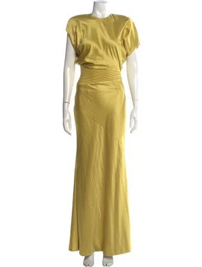 Pre-owned Zhivago Crew Neck Long Dress In Yellow