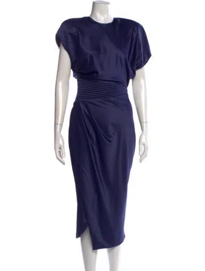 Pre-owned Zhivago Crew Neck Midi Length Dress In Blue