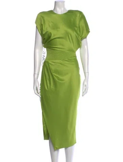 Pre-owned Zhivago Crew Neck Midi Length Dress In Green