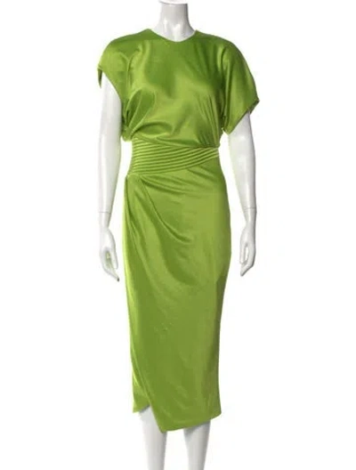 Pre-owned Zhivago Crew Neck Midi Length Dress In Green
