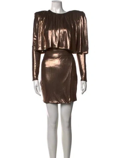 Pre-owned Zhivago Crew Neck Mini Dress In Brown