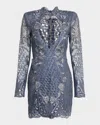 Zhivago Echo Honeycomb Lace Mini Dress In Gray