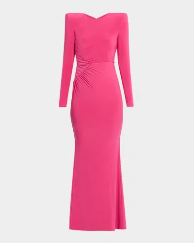 Zhivago Echoes Of Self Gathered Jersey Gown In Pink