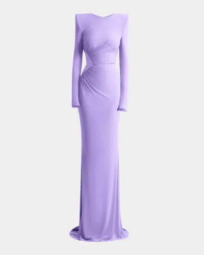 Zhivago Echoes Of Self Gathered Jersey Gown In Purple