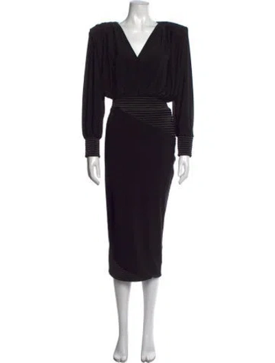 Pre-owned Zhivago Floral Print Long Dress In Black