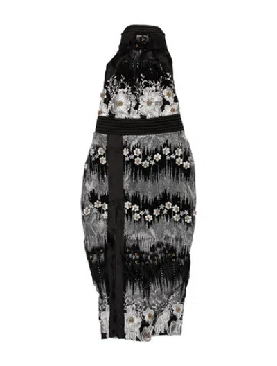 Pre-owned Zhivago Floral Print Long Dress W/ Tags In Black