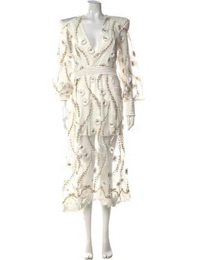 Pre-owned Zhivago Floral Print Midi Length Dress W/ Tags In Multicolor