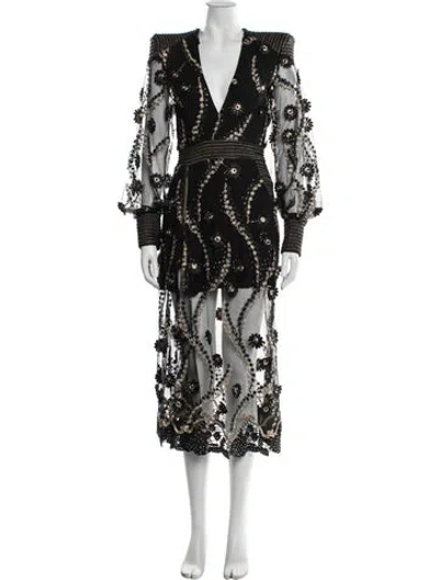 Pre-owned Zhivago Floral Print Midi Length Dress W/ Tags In Multicolor