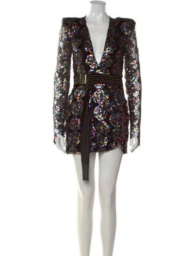 Pre-owned Zhivago Floral Print Mini Dress In Black