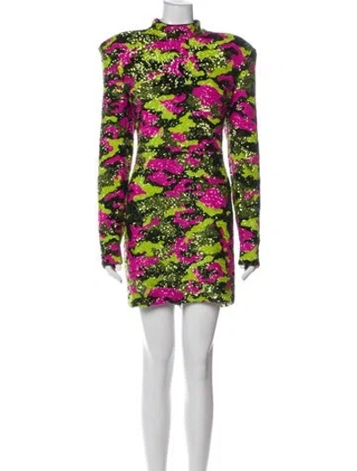 Pre-owned Zhivago Floral Print Mini Dress In Green