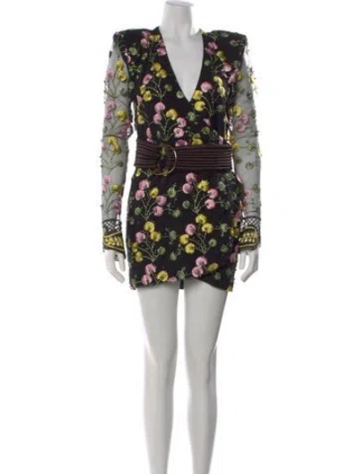 Pre-owned Zhivago Floral Print Mini Dress In Multi