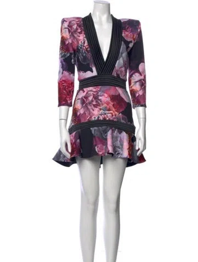 Pre-owned Zhivago Floral Print Mini Dress In Multi