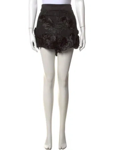 Pre-owned Zhivago Floral Print Mini Shorts In Black
