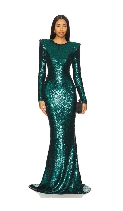 Zhivago Forte Sequin Gown In Teal