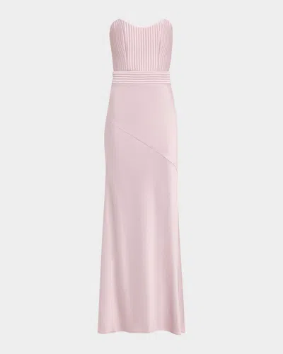 Zhivago Germaine Strapless Stretch Satin Column Gown In Pink