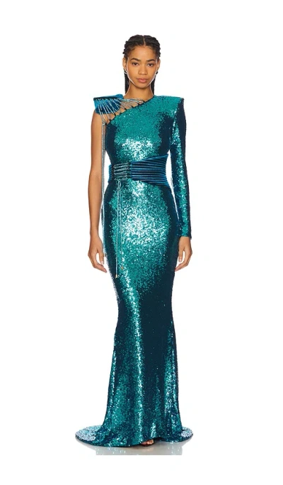 Zhivago One-shoulder-kleid In Teal