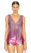 Zhivago Glitter & Gold Top In 粉色