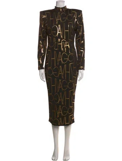 Pre-owned Zhivago Graphic Print Knee-length Dress W/ Tags In Multicolor
