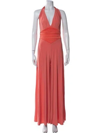 Pre-owned Zhivago Halterneck Jumpsuit In Orange