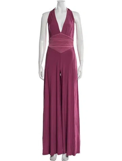 Pre-owned Zhivago Halterneck Jumpsuit W/ Tags In Pink/purple